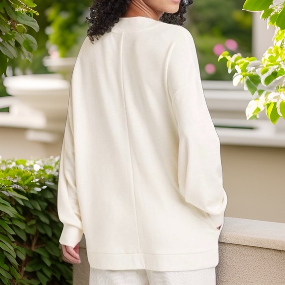 French Terry Cardigan Cream Sz XS - Picture 4 of 15